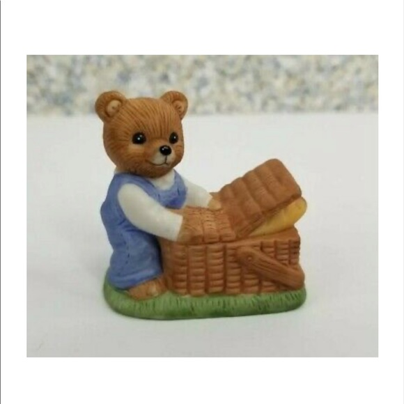 Vintage HOMCO Home Interior 1462 & 1426 Picnic Bears Porcelain Figurines - Picture 7 of 10